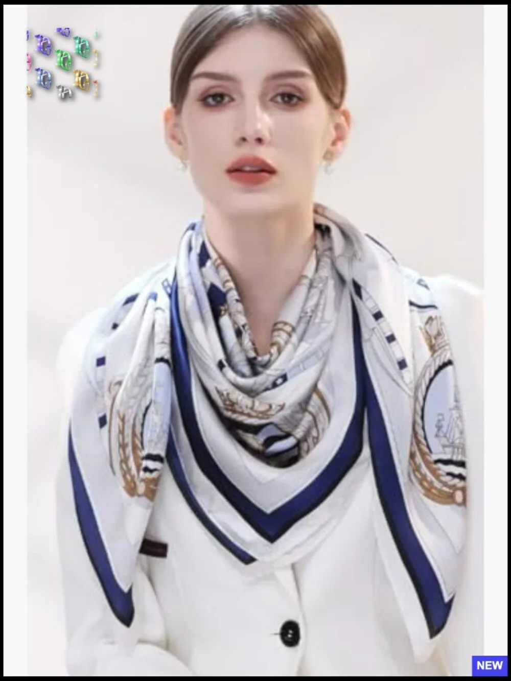 100% Silk Square Scarf Lightweight Headwrap Shawl Versatile Gift Box
